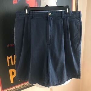 T. HILFIGER VINTAGE Navy Blue Pleated Shorts Sz 33